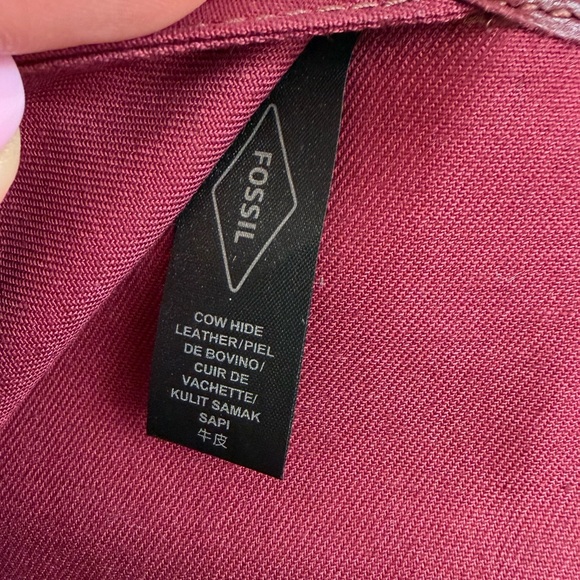 FOSSIL Red Preston Flip Snap Bi-Fold Long Three Tone Leather Zip Wallet - Picture 13 of 13